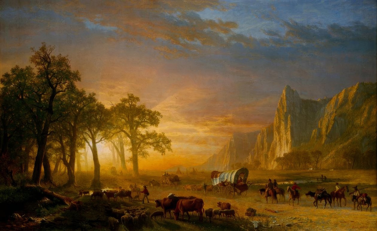 Emigrantes cruzando las llanuras de Albert Bierstadt