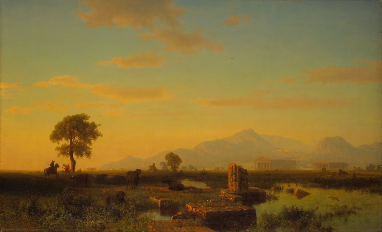 Ruinas de Paestum de Albert Bierstadt