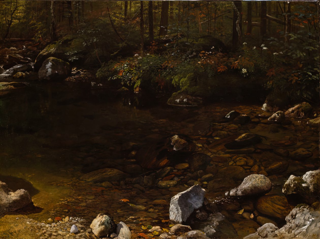 Piscina sombreada, Montañas Blancas, New Hampshire, c. 1869 de Albert Bierstadt