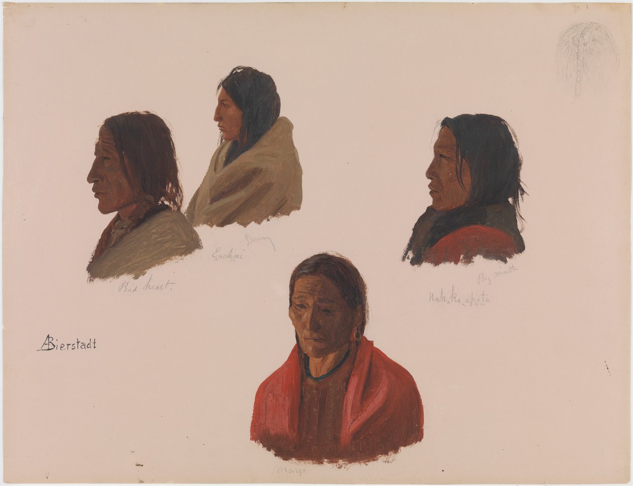 Estudios sobre los líderes de los nativos americanos realizados en Fort Laramie de Albert Bierstadt