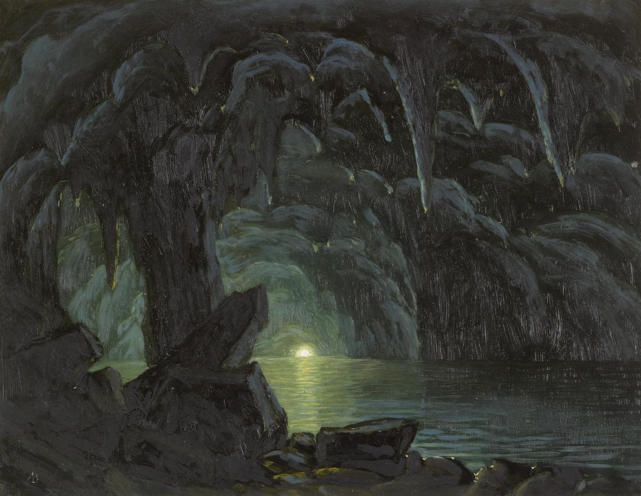 La Gruta Azul, Capri de Albert Bierstadt
