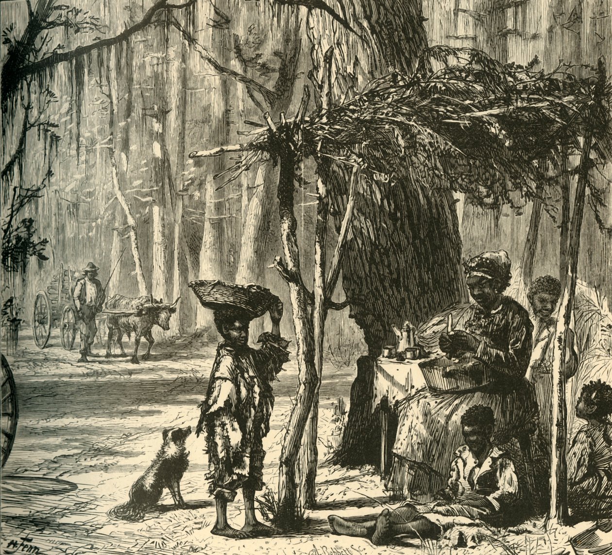 Una escena al borde del camino cerca de Charleston, 1872 de Albert Bobbett