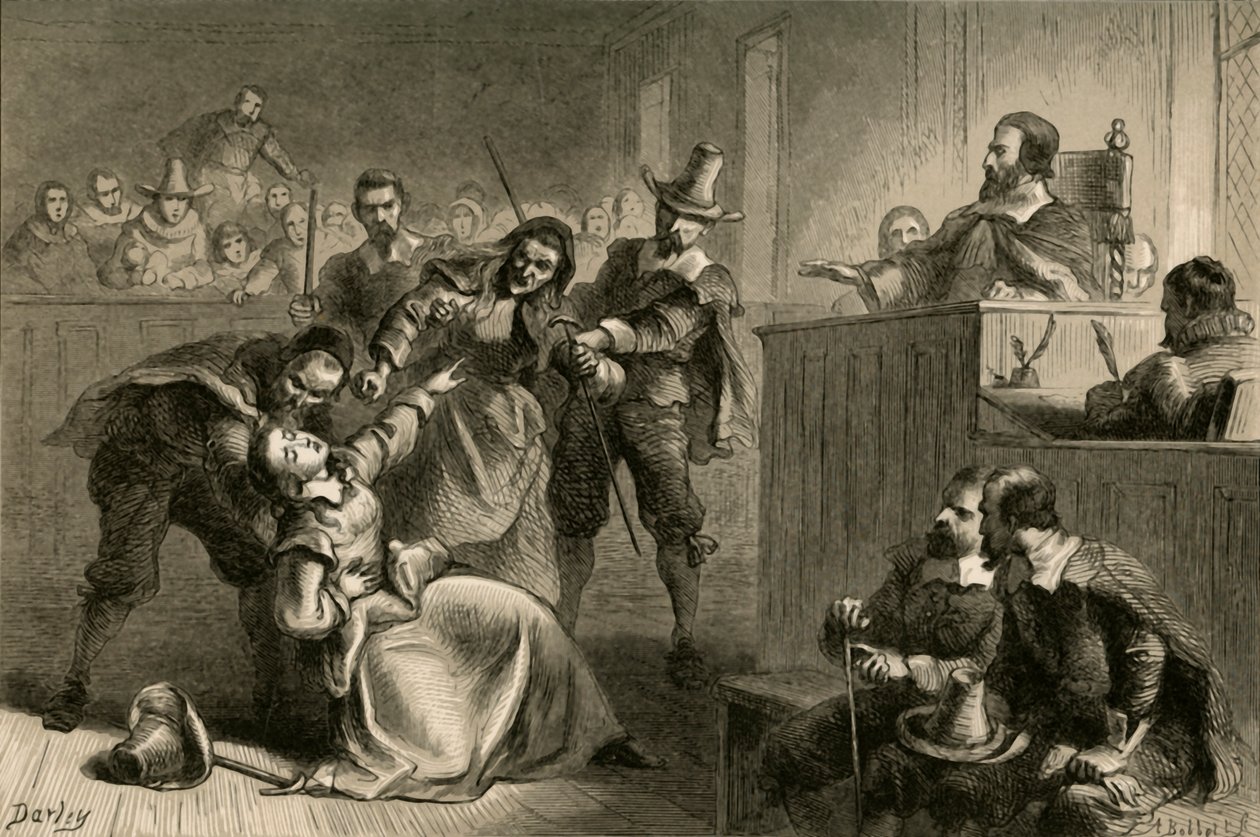 La esposa de Edmund Cheeseman ante el gobernador Berkeley, 1877 de Albert Bobbett