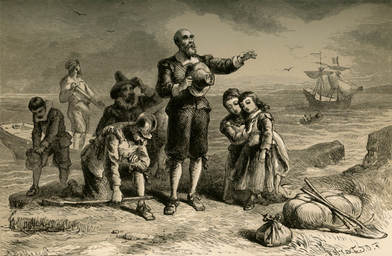 Desembarco de los peregrinos, 1877 de Albert Bobbett