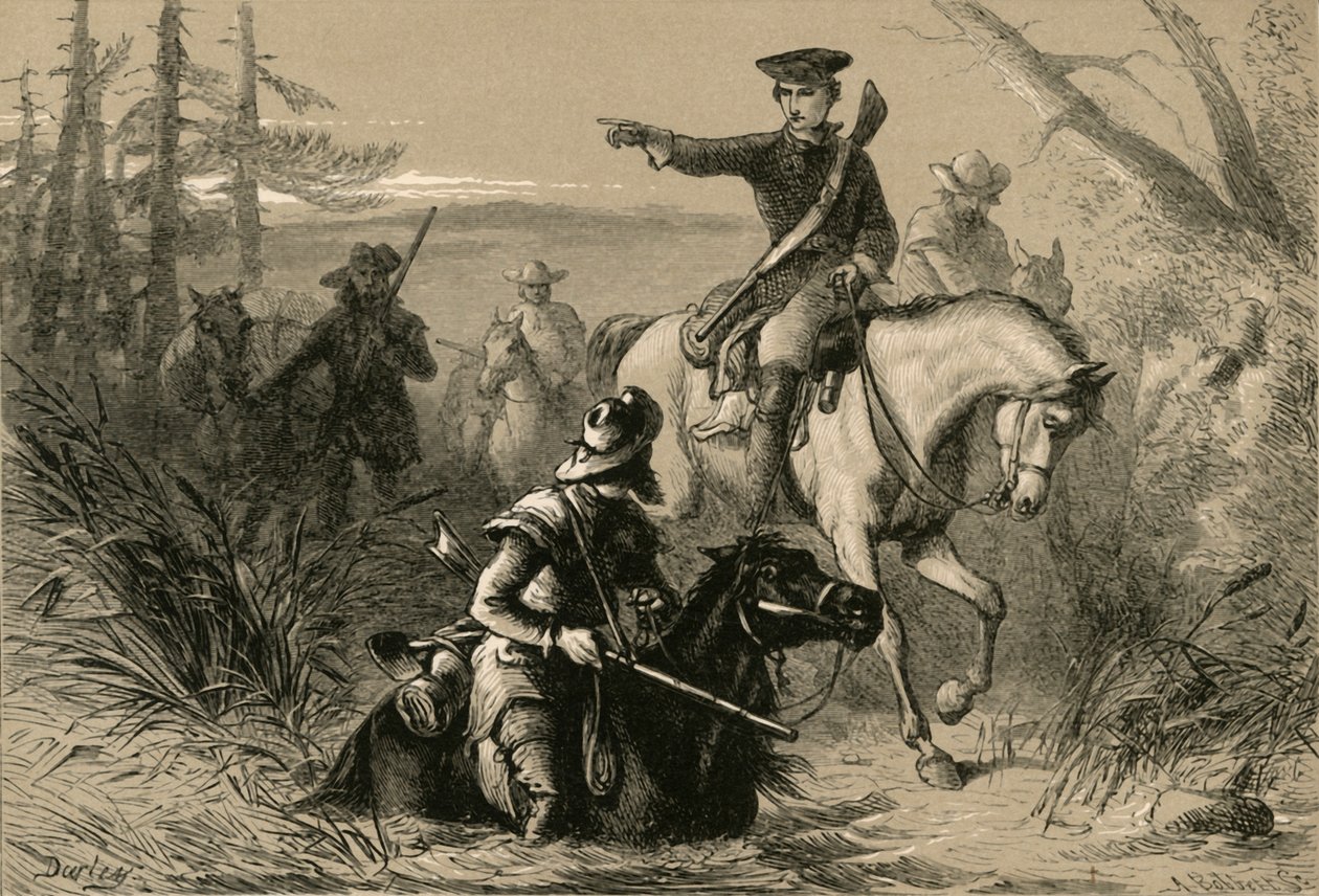 El Mayor Washington en su misión al Comandante Francés, 1877 de Albert Bobbett