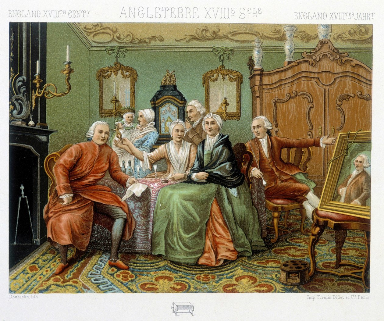 Burgueses ingleses en su interior de Albert Charles August Racinet