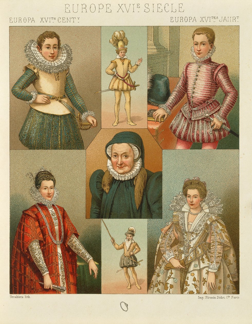 "Le Costume Historique" (La Historia Completa del Traje) por Auguste Racinet, Volumen IV de Albert Charles August Racinet
