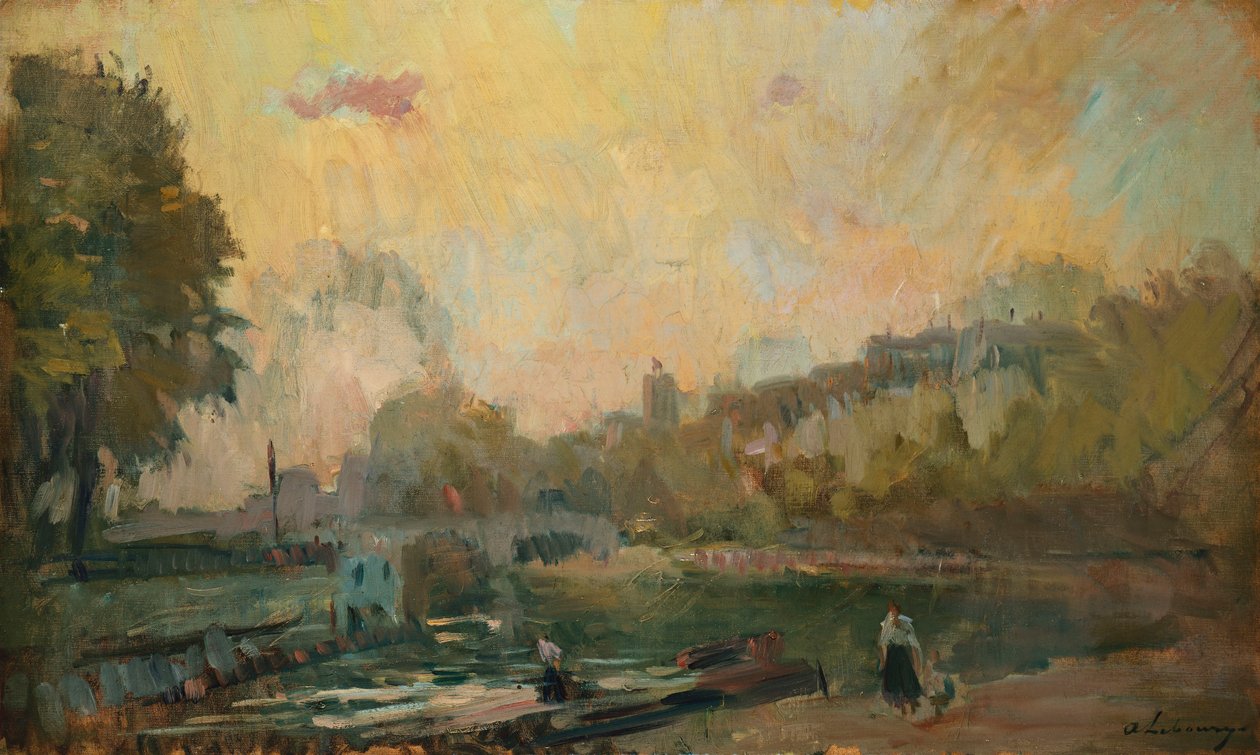 Las orillas del río Sena en St. Cloud de Albert Charles Lebourg