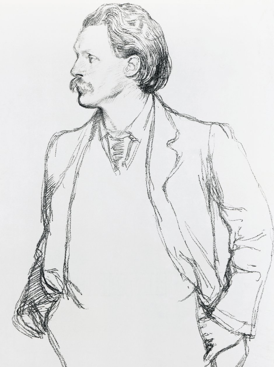 Retrato de George Gissing, novelista inglés de Albert Daniel Rutherston