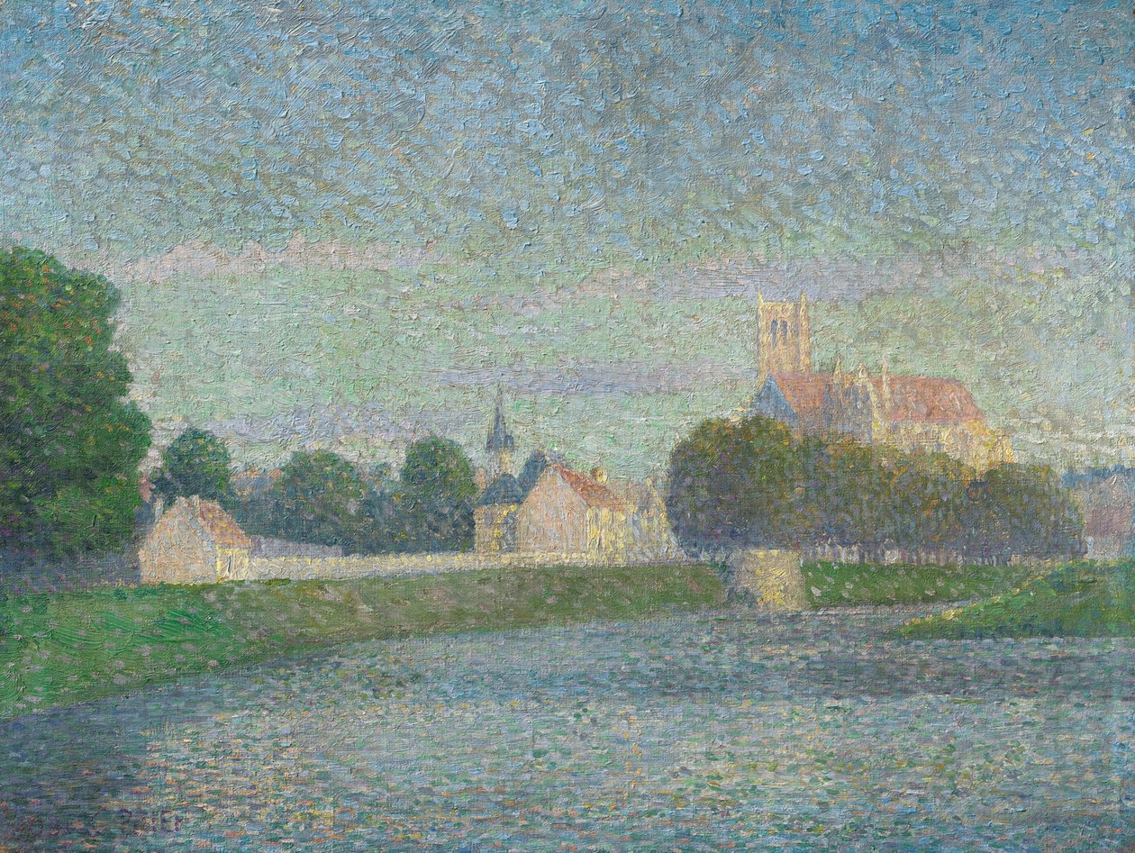 Alemán: Morgen auf der Marne in Meaux Mañana en el Marne en Meaux de Albert Dubois-Pillet