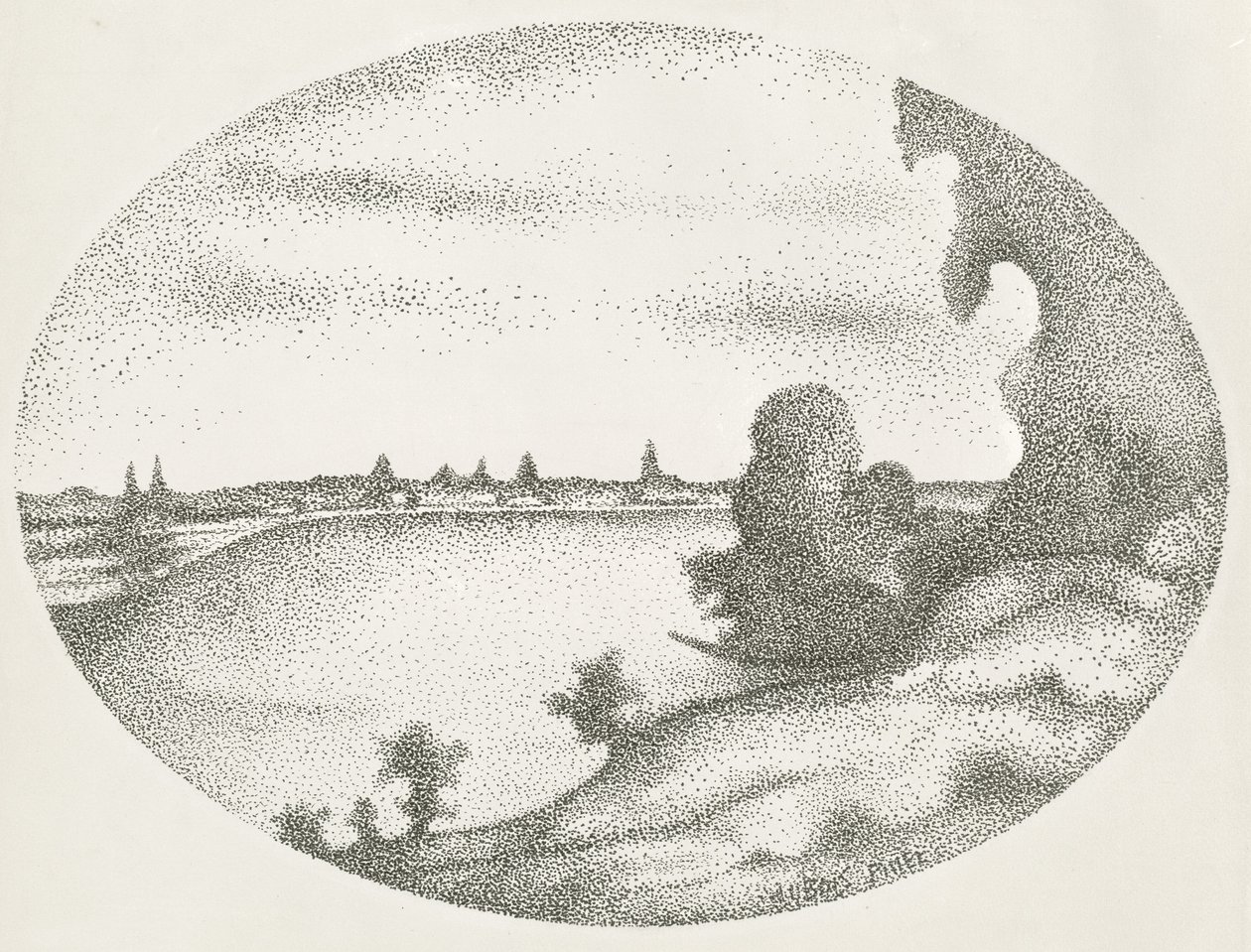 Un paisaje fluvial de Albert Dubois Pillet