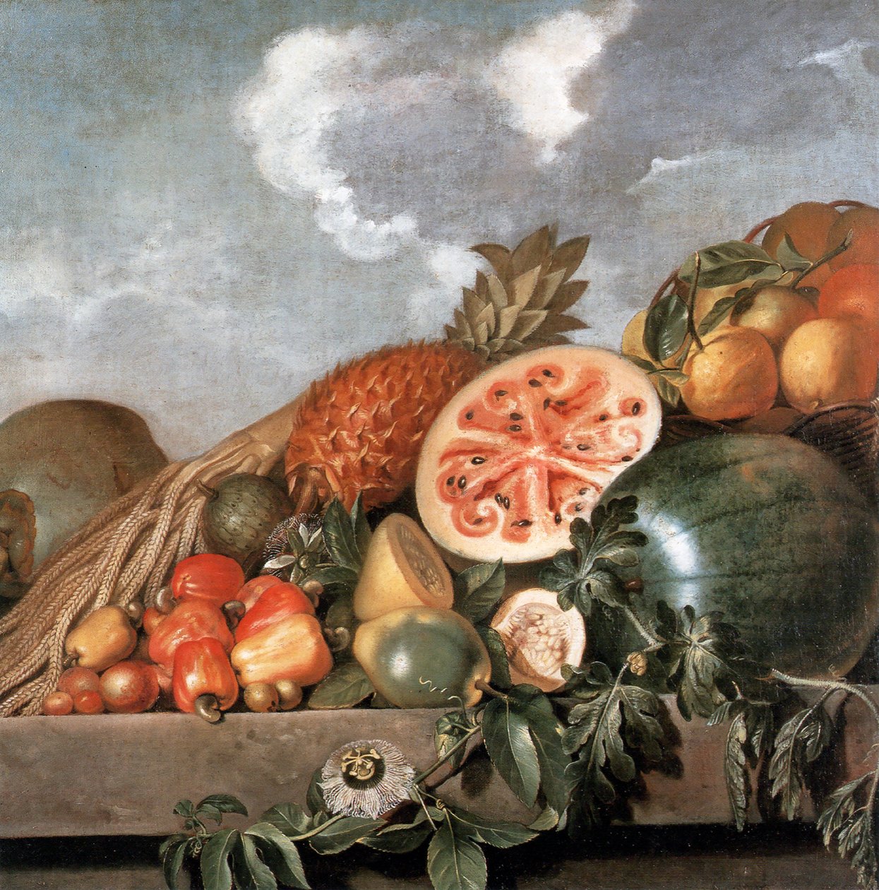 Piña, sandías y otras frutas (frutas brasileñas) de Albert Eckhout