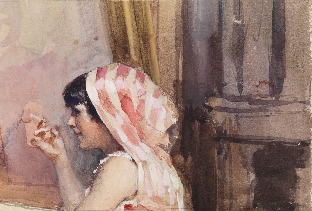 Una muchacha fumando, estudio de España de Albert Edelfelt