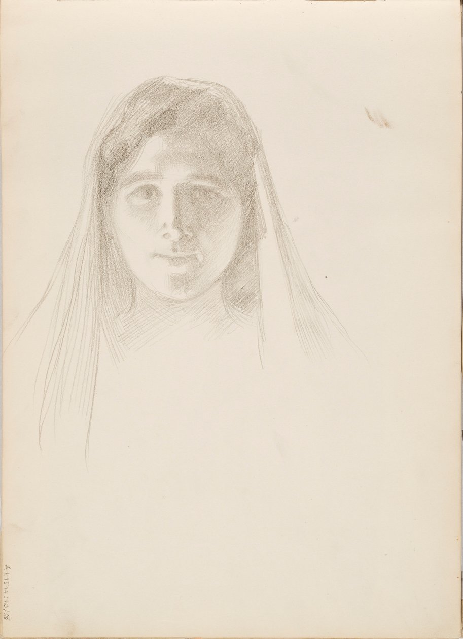 Aino Ackté como Alcestis, boceto del rostro de Albert Edelfelt