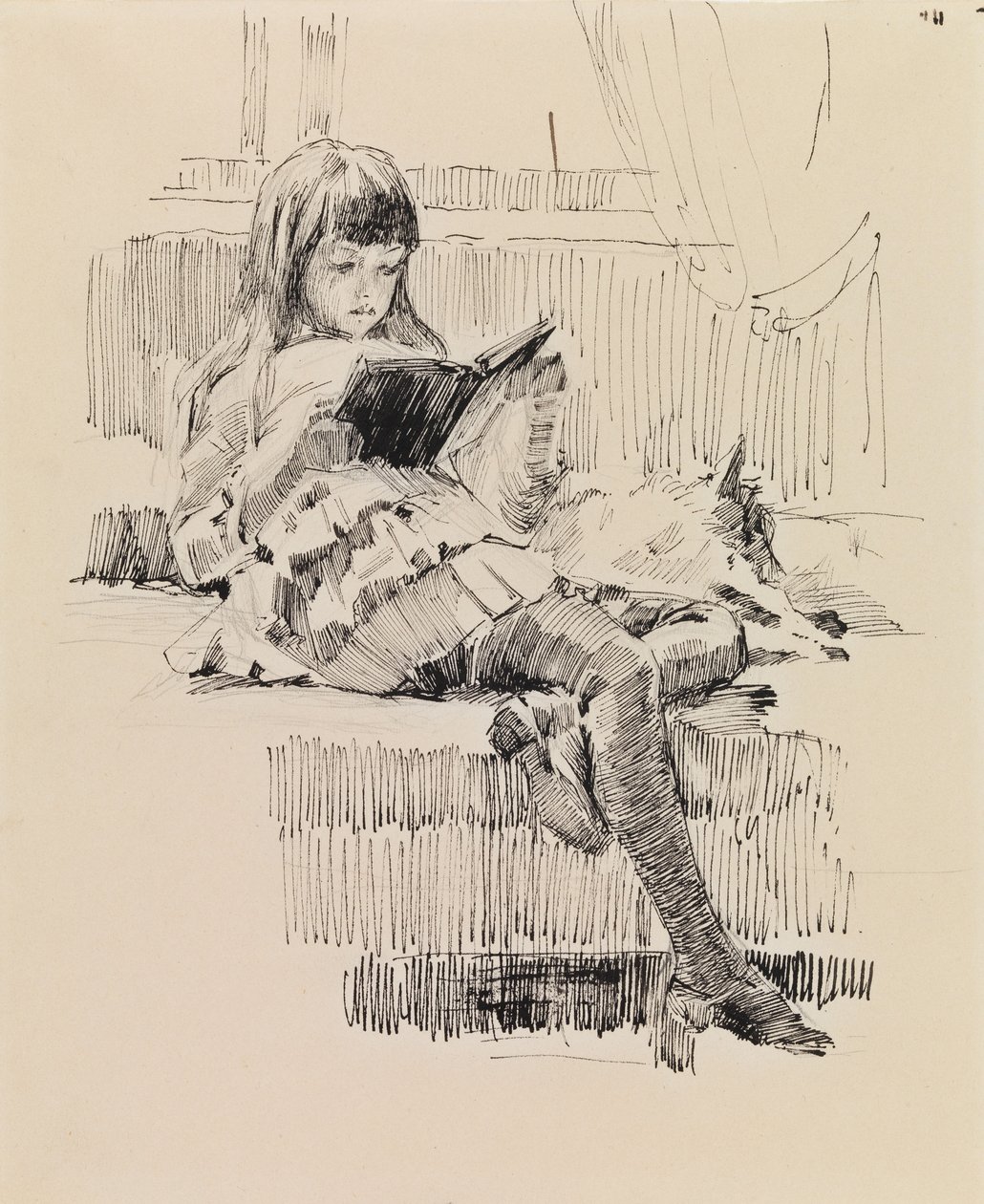 Berta Edelfelt, Estudio para el cuadro «Queridos amigos (Berta y Capi)» de Albert Edelfelt