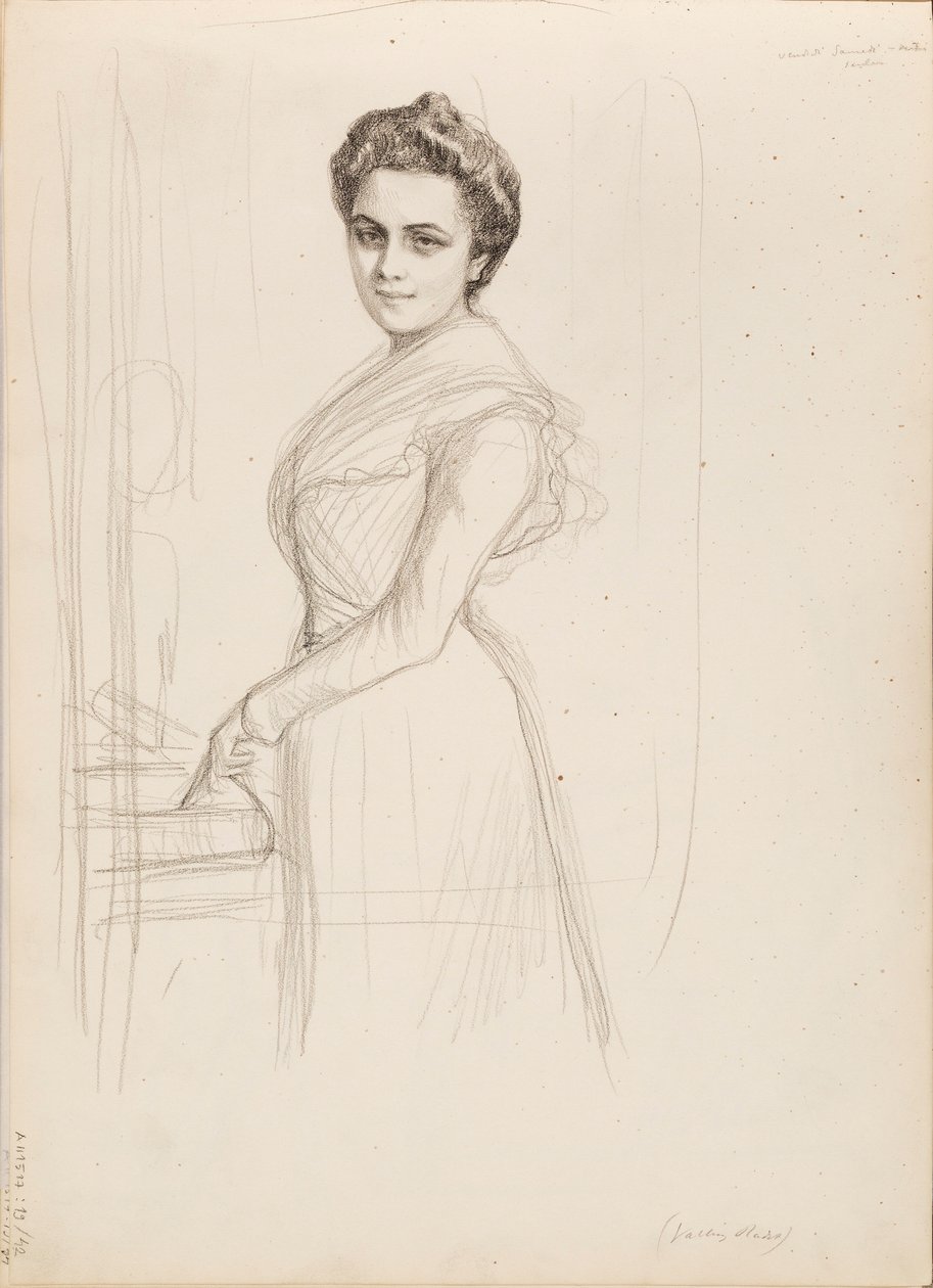 Camille Vallery-Radot, boceto para retrato de Albert Edelfelt