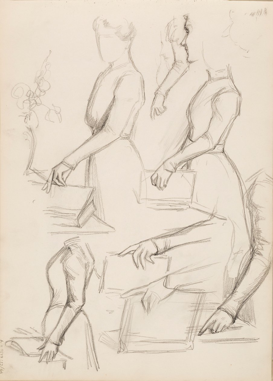 Camille Vallery-Radot, boceto para retrato de Albert Edelfelt