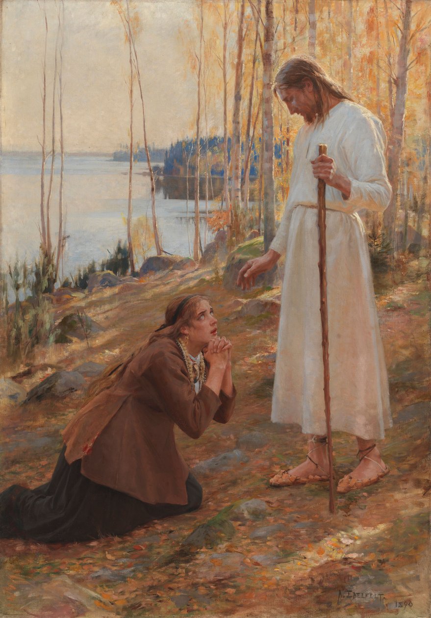 Cristo y María Magdalena, una leyenda finlandesa de Albert Edelfelt