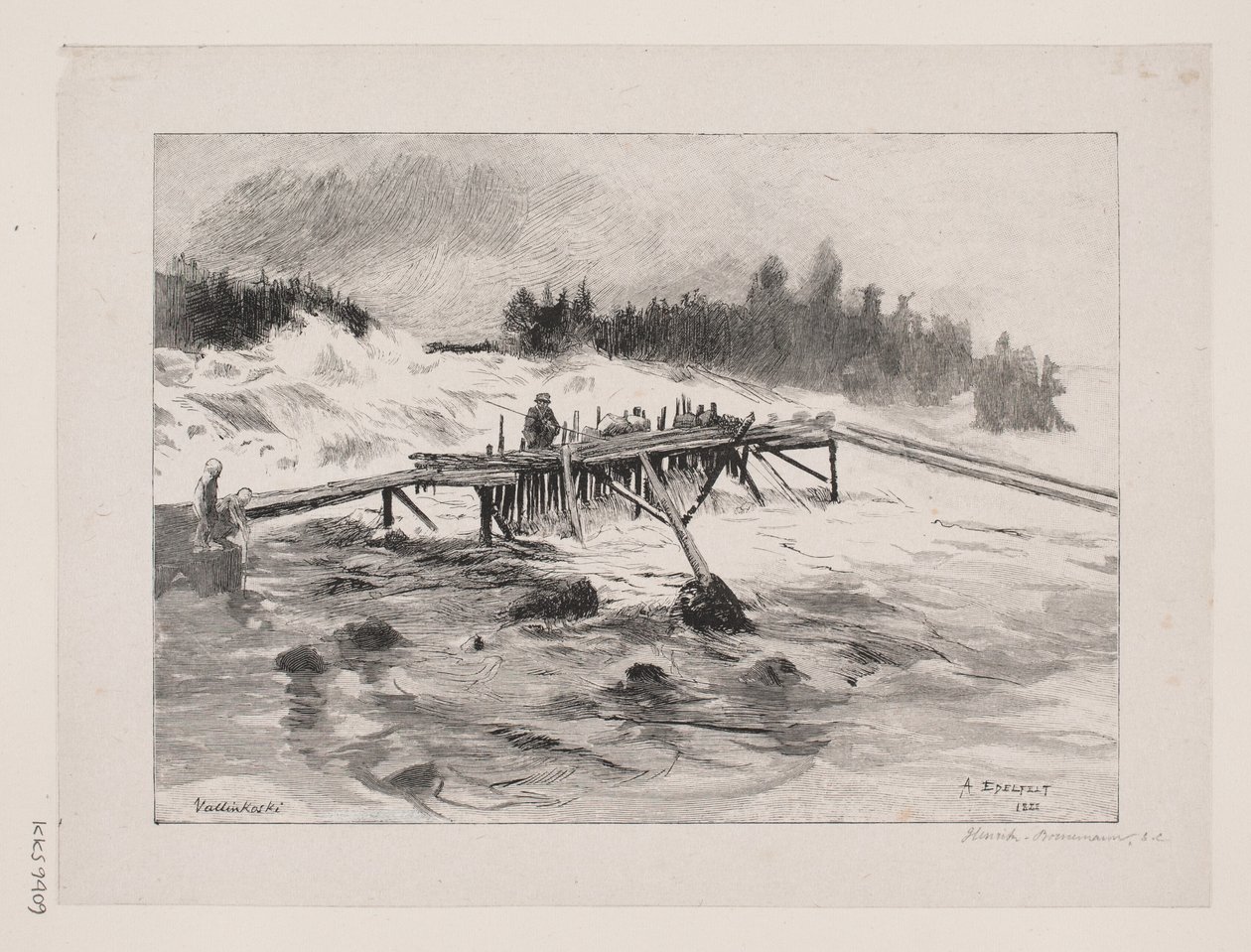 Una cascada. Vallinkoski de Albert Gustaf Aristides Edelfelt