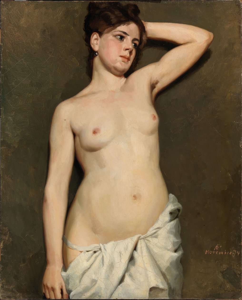 Desnudo femenino, estudio académico de Albert Edelfelt
