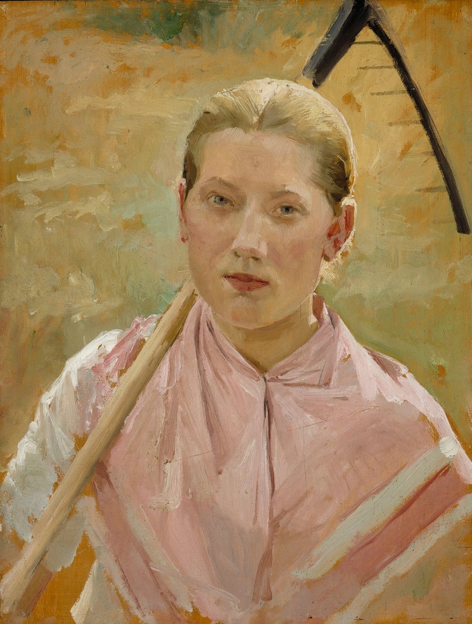 «La niña con el rastrillo», estudio para «Agosto» de Albert Edelfelt