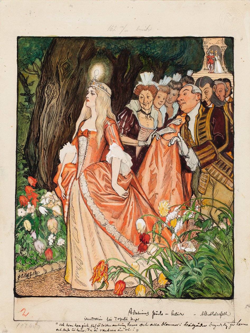 Ilustración de «La perla de Adalmina» de Albert Edelfelt