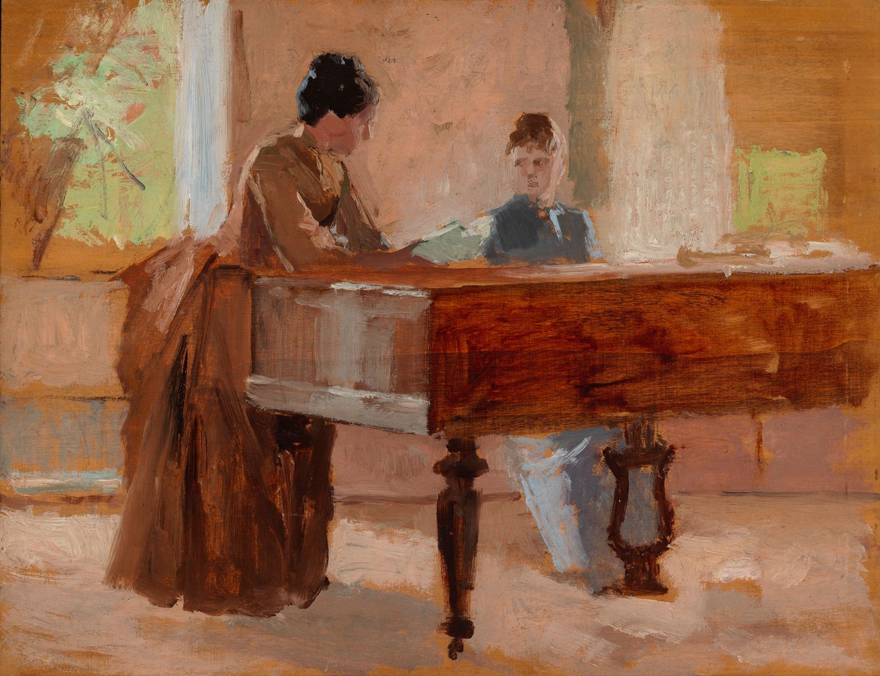 En el salón de Haikko, boceto para «Una vieja melodía» de Albert Edelfelt