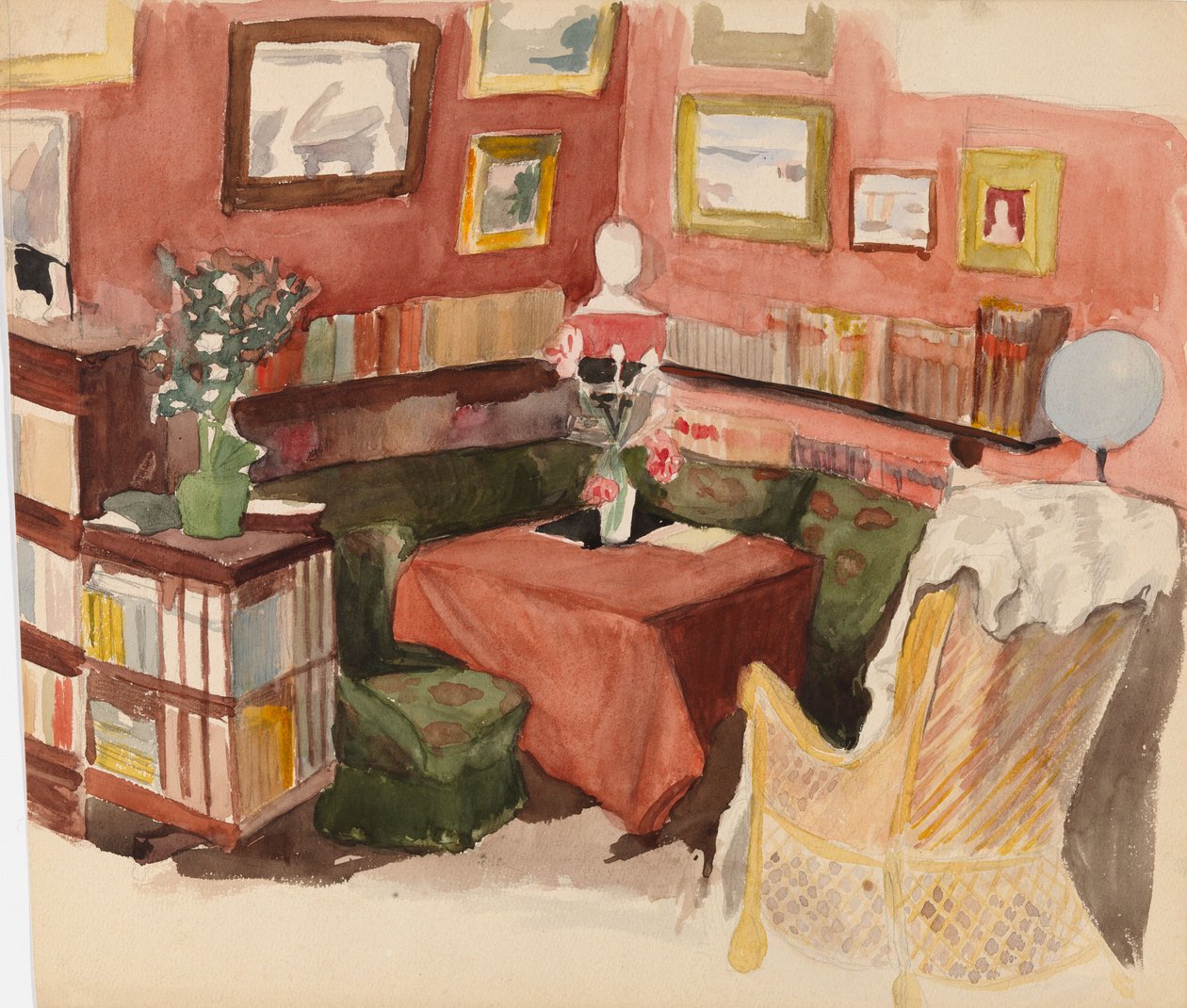 Interior de la casa de Annie y Berta Edelfelt en Helsinki de Albert Edelfelt