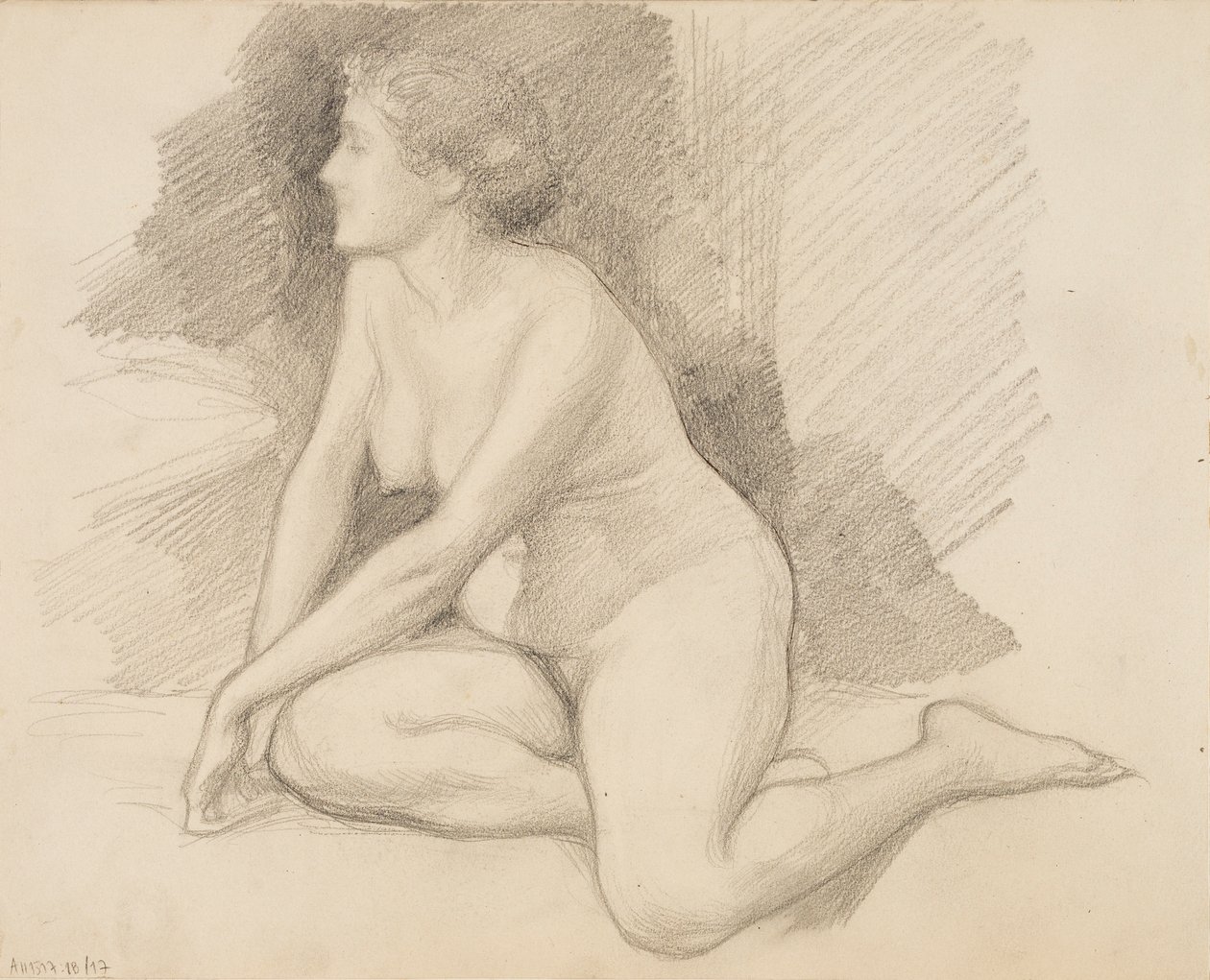 Sentarse desnudo de Albert Edelfelt
