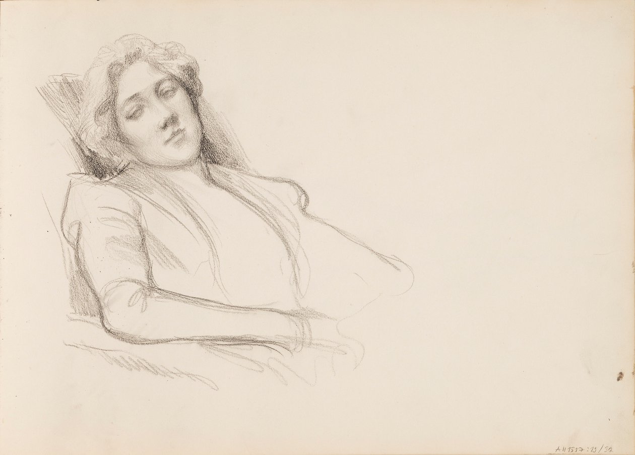 Mujer sentada, película de medio cuerpo de Albert Edelfelt