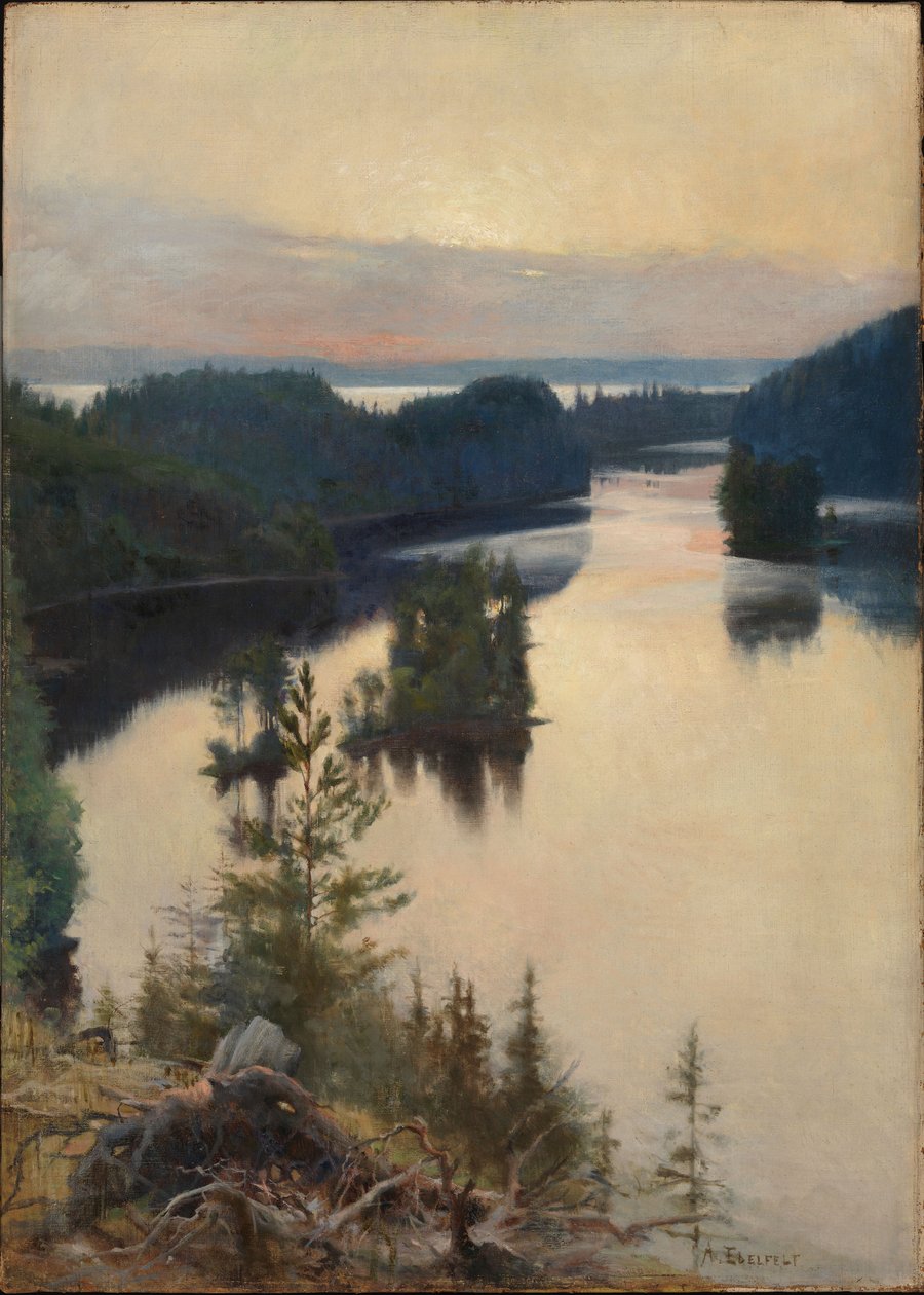 La cresta de Kaukola al atardecer de Albert Edelfelt