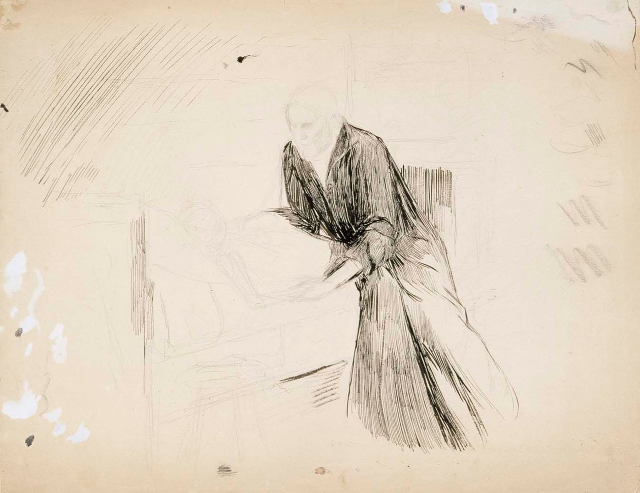 Dama recostada sobre cojines de Albert Edelfelt