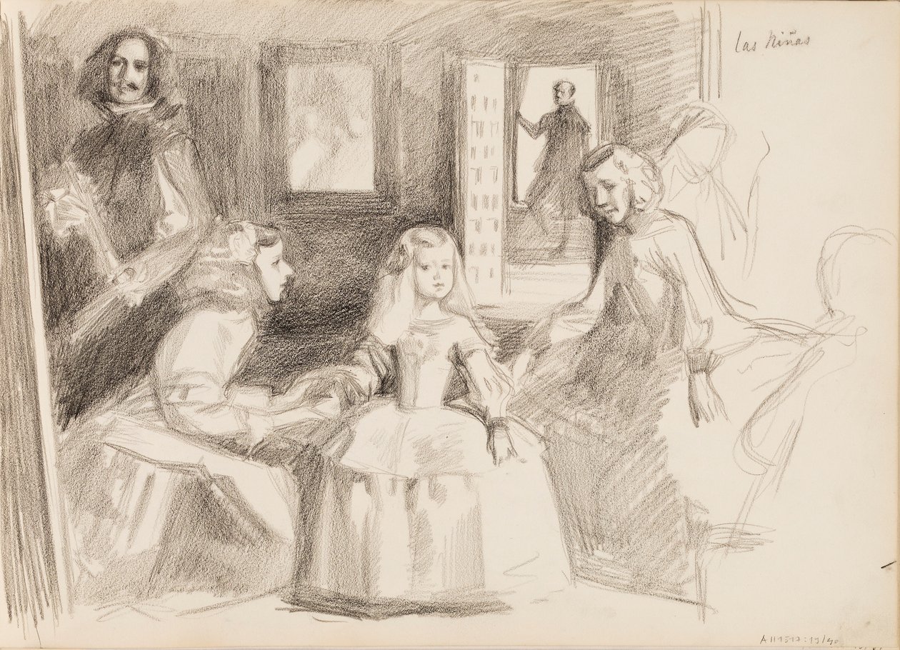 Las Meninas, boceto según Diego Velázquez de Albert Edelfelt