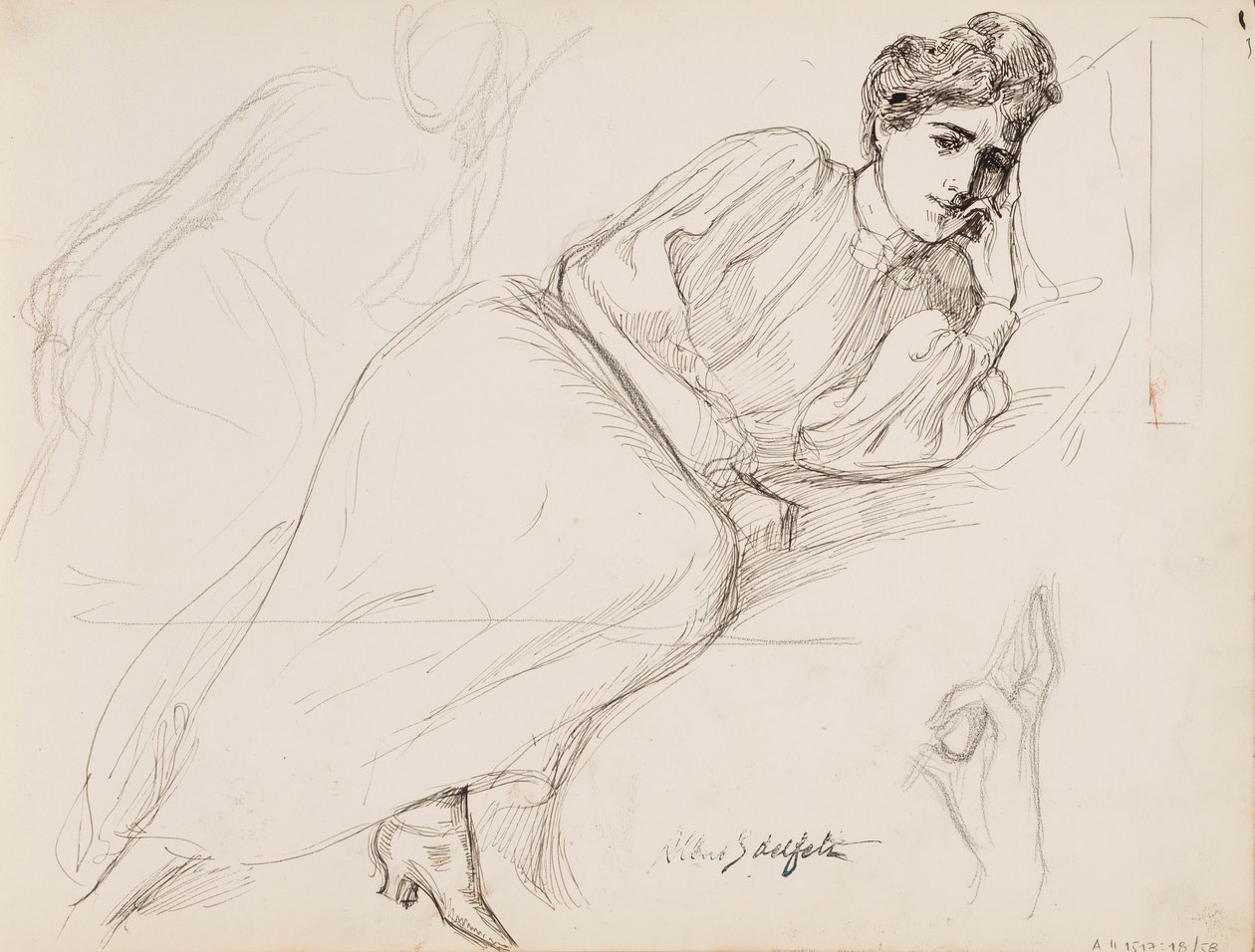 Mujer descansando de Albert Edelfelt