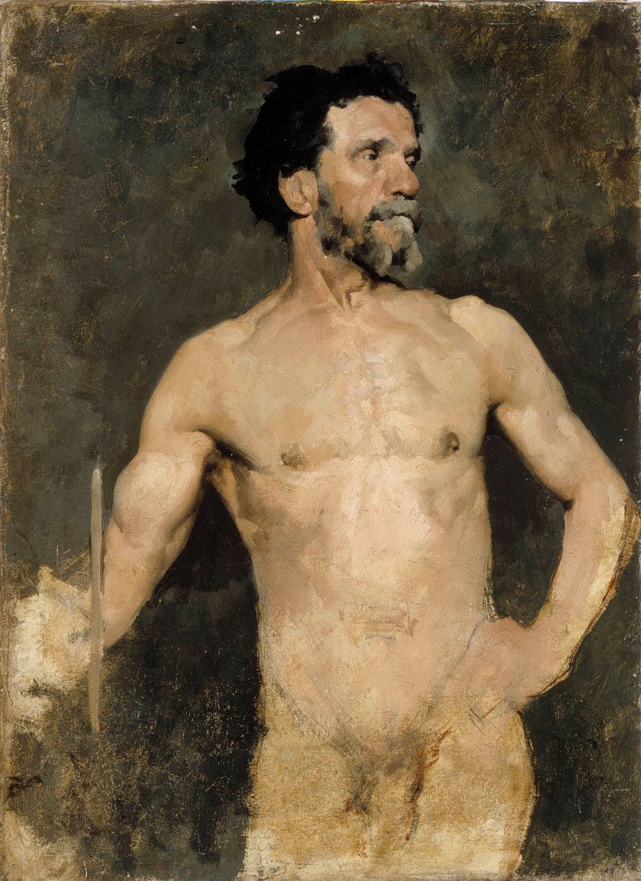 Modelo masculino, estudio de Albert Edelfelt
