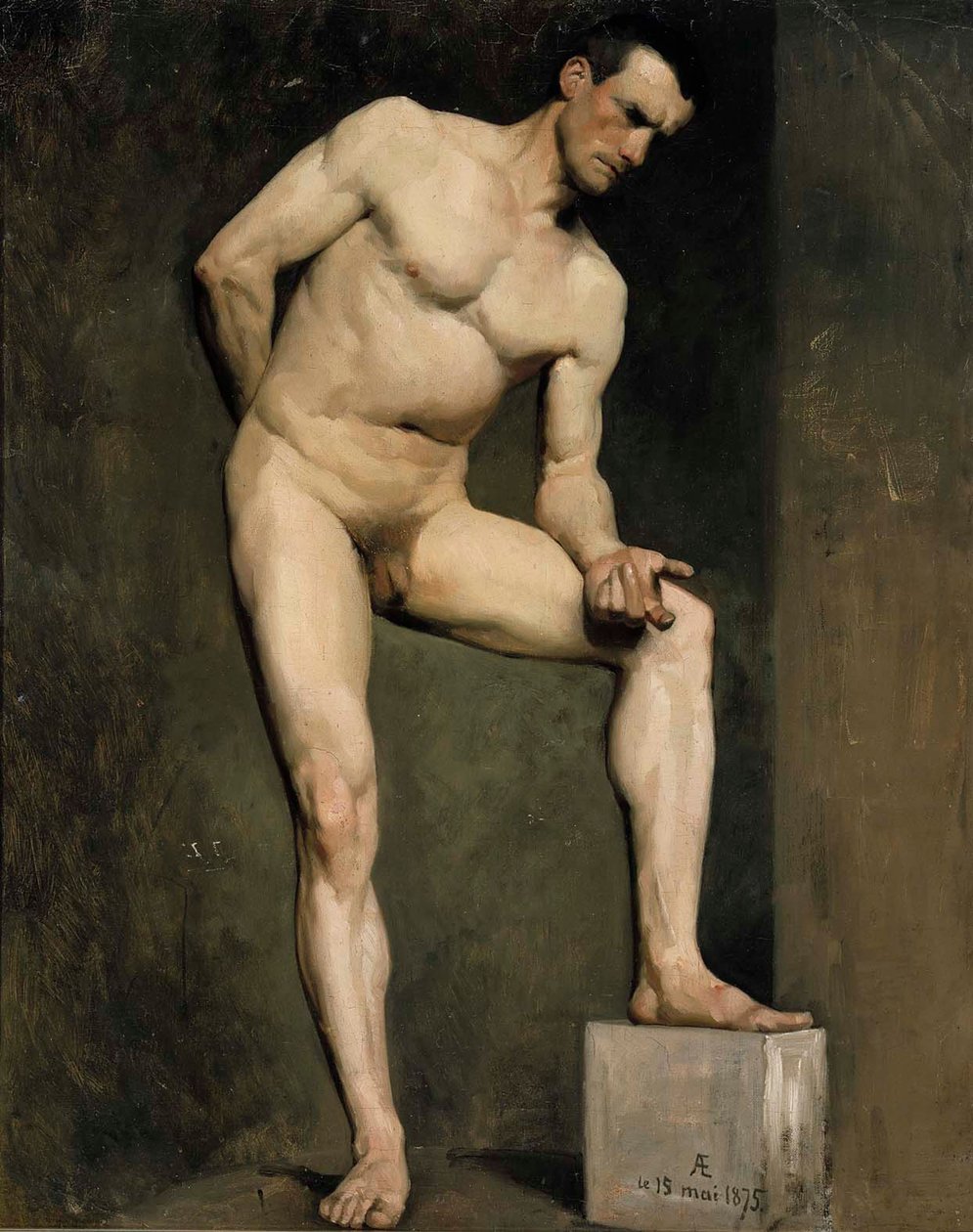 Modelo masculino, estudio académico de Albert Edelfelt