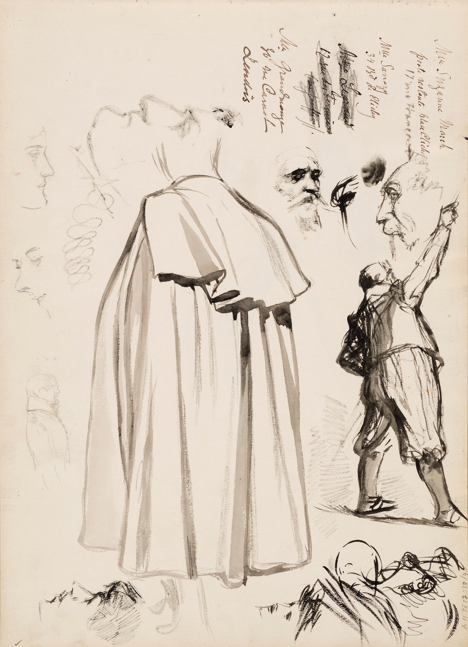 Figuras masculinas, rostros de Albert Edelfelt