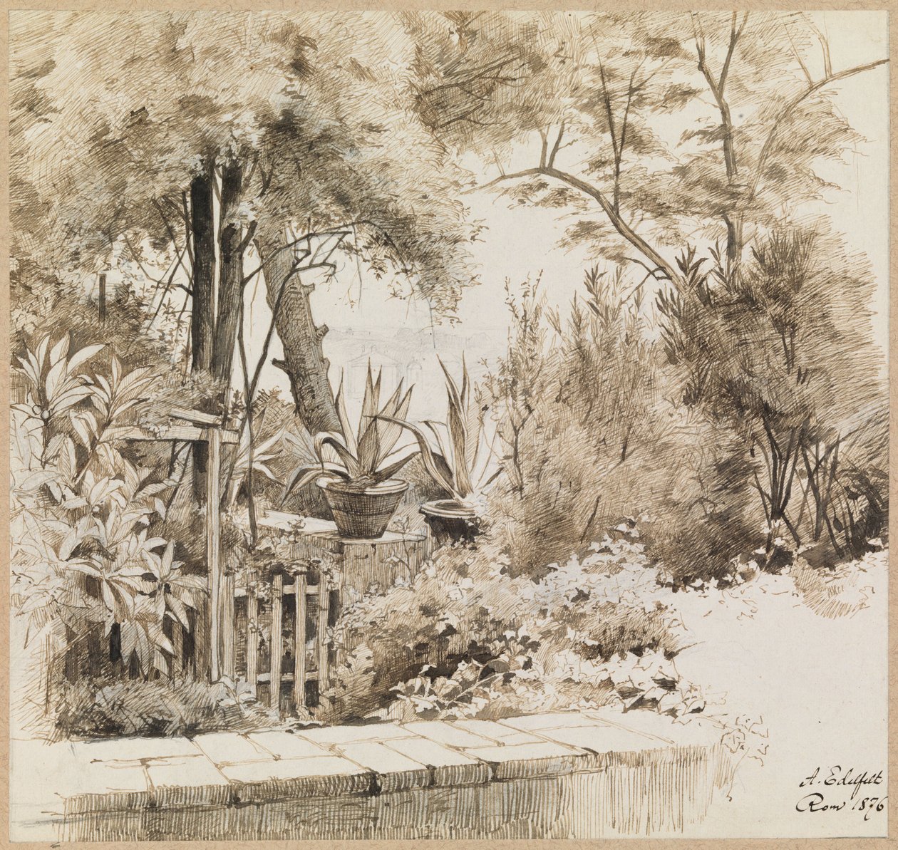 Parque en Roma de Albert Edelfelt