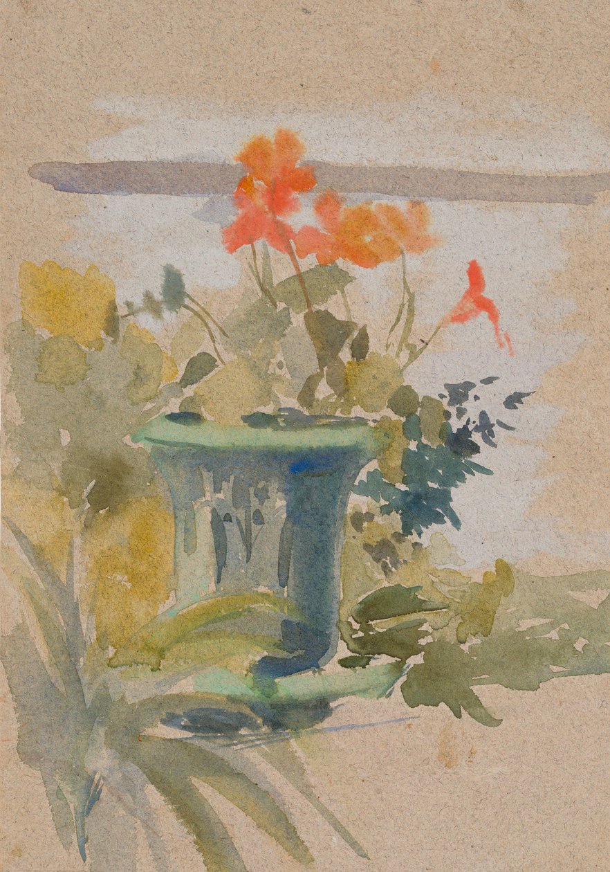 Pelargonios en la terraza de Albert Edelfelt