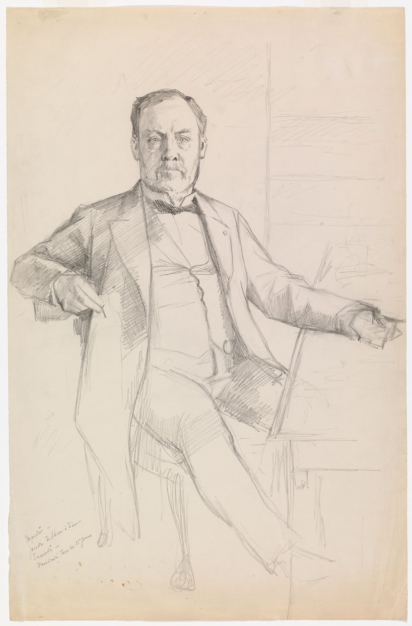 Retrato de Louis Pasteur, boceto de Albert Edelfelt