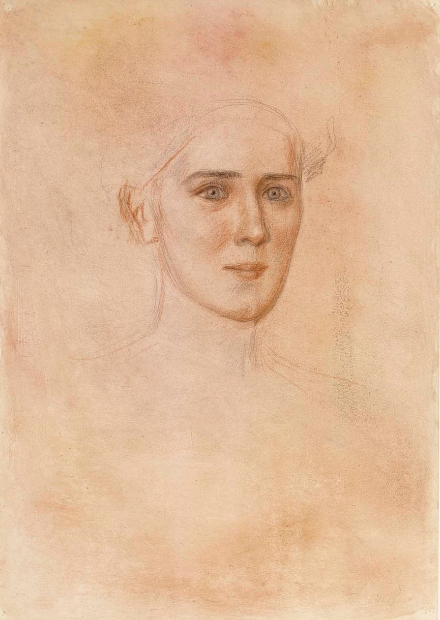 Retrato de una mujer, rostro de Albert Edelfelt