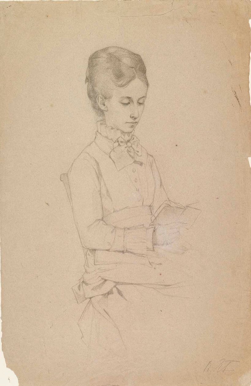 Retrato de una mujer leyendo de Albert Edelfelt