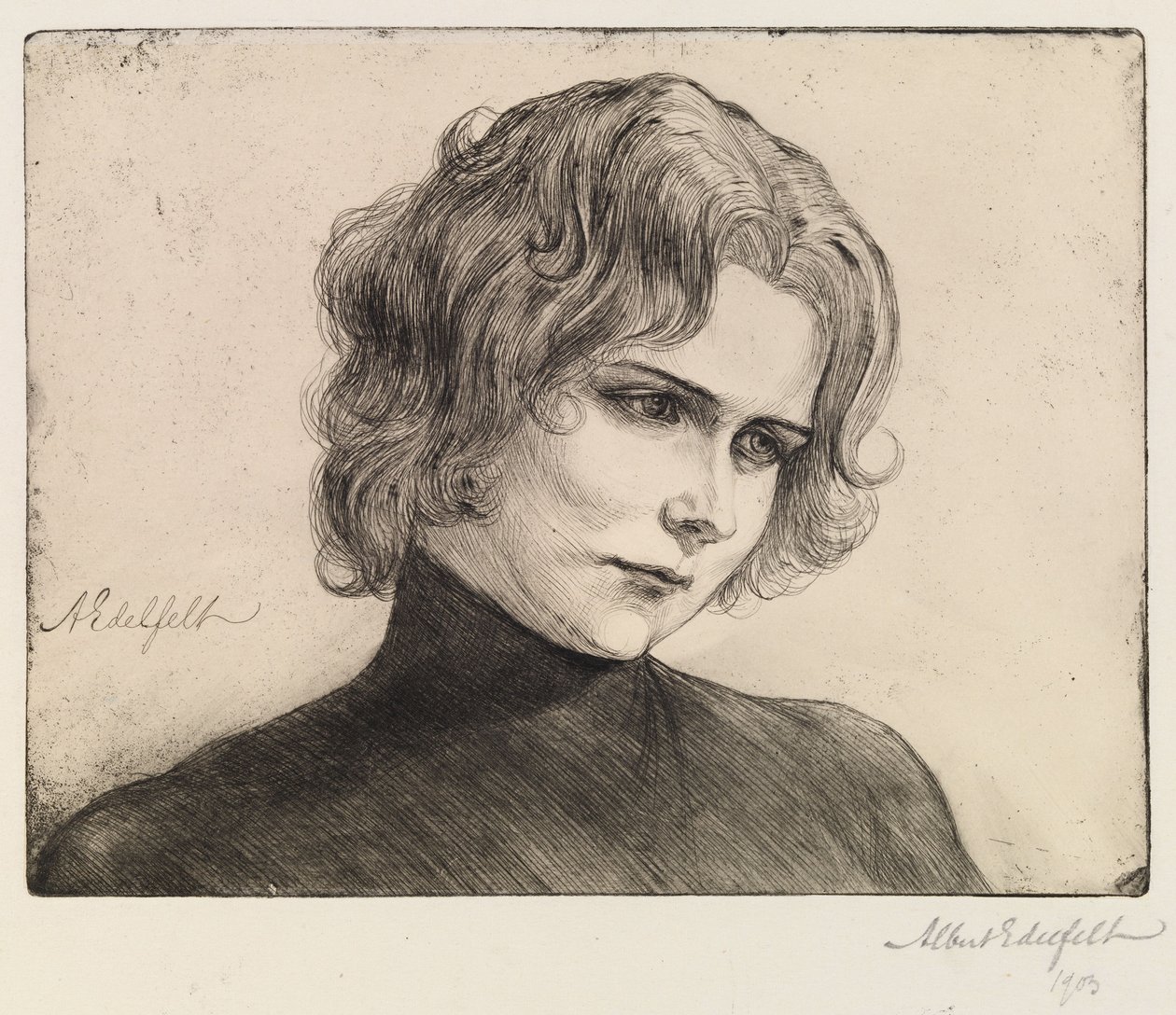 Retrato de la actriz Elli Grahn-Niska; La actriz Elli Grahn-Niska de Albert Edelfelt