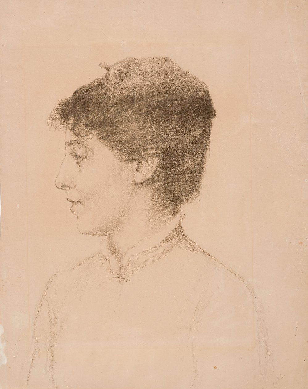 Retrato de la esposa del artista, Ellan Edelfelt, de perfil de Albert Edelfelt