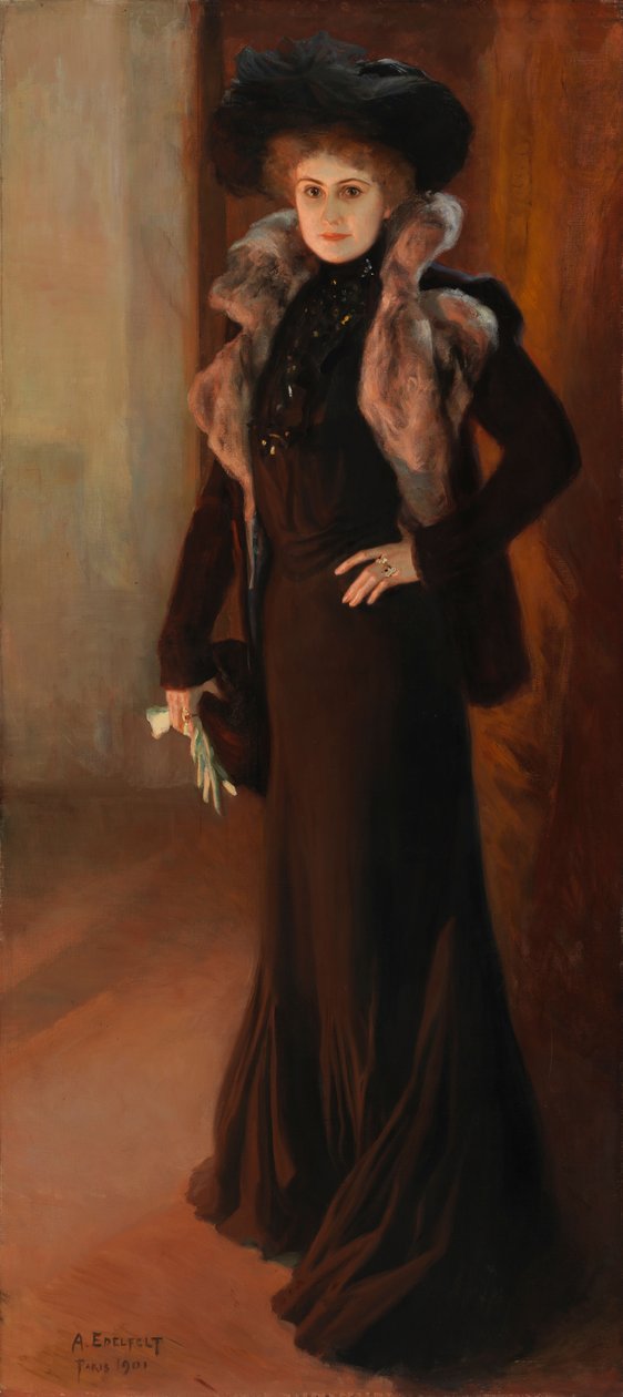 Retrato de la cantante de ópera Aino Ackté; Retrato de la cantante Aino Ackté de Albert Edelfelt