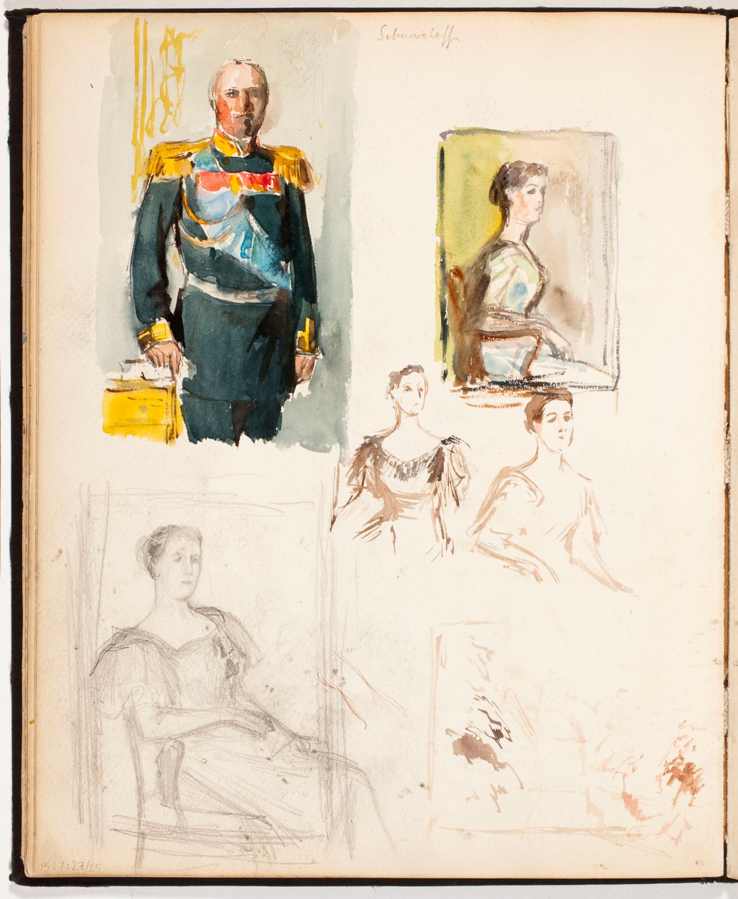 Bocetos de retratos de Albert Edelfelt