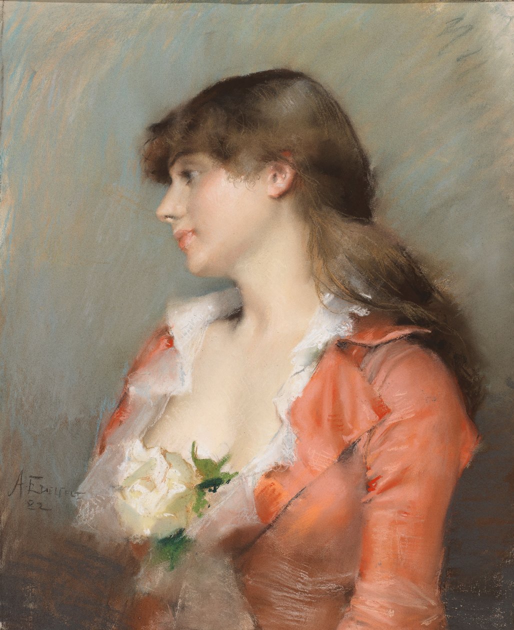 Perfil de una joven de Albert Edelfelt