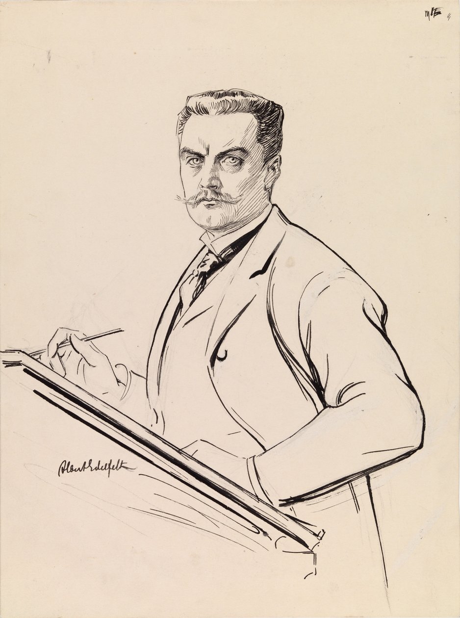 Autorretrato en el escritorio de Albert Edelfelt