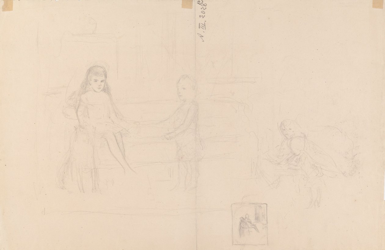 Dibujo para Miguel y Xenia, hijos del zar Alejandro III de Albert Edelfelt
