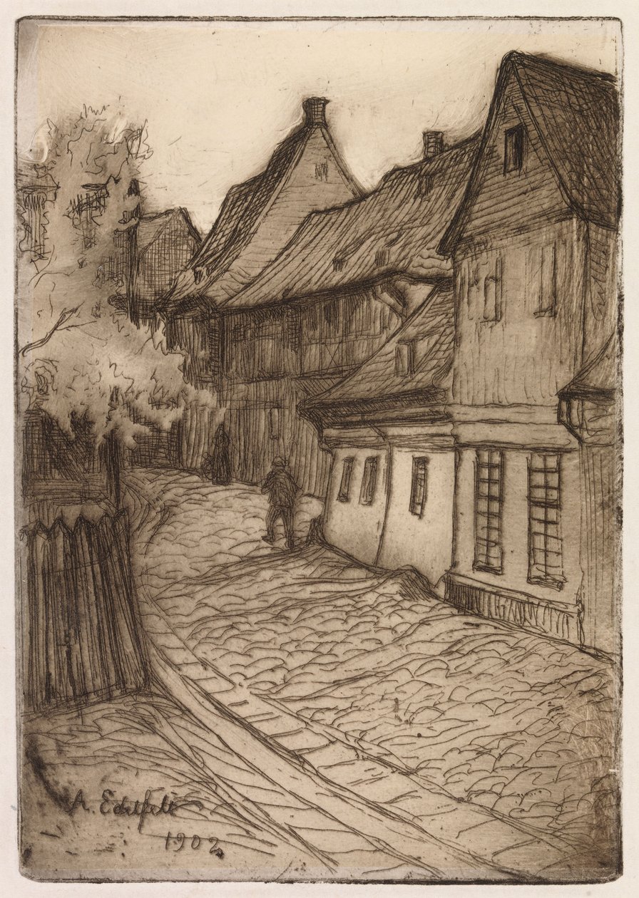 Calle en Goslar, Harz de Albert Edelfelt